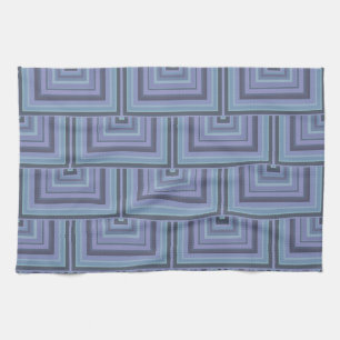 Blue-grey stripes square scales pattern kitchen towel