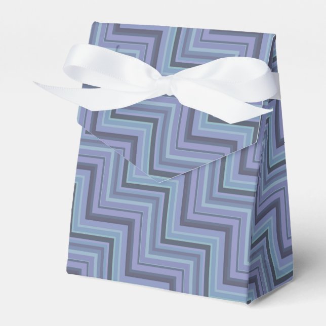 Blue-grey stripes stairs pattern favor box (Front Side)