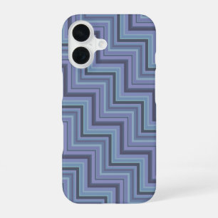 Blue-grey stripes stairs pattern iPhone 16 case