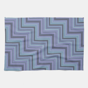 Blue-grey stripes stairs pattern kitchen towel