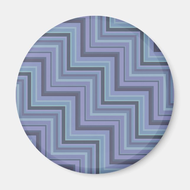 Blue-grey stripes stairs pattern magnet (Front)