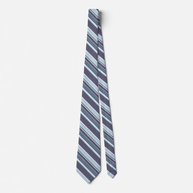 Blue-grey stripes tie (Front)