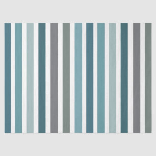Blue Grey Stripes Tissue Paper