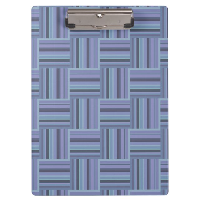 Blue-grey stripes weave pattern clipboard (Front)