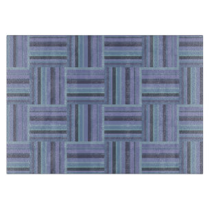 Blue-grey stripes weave pattern cutting board