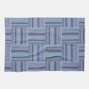 Blue-grey stripes weave pattern kitchen towel