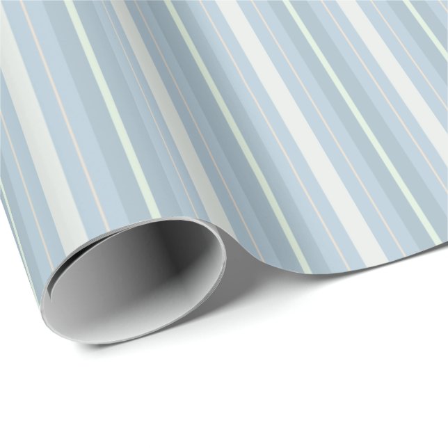 Blue-Grey Stripes Wrapping Paper (Roll Corner)
