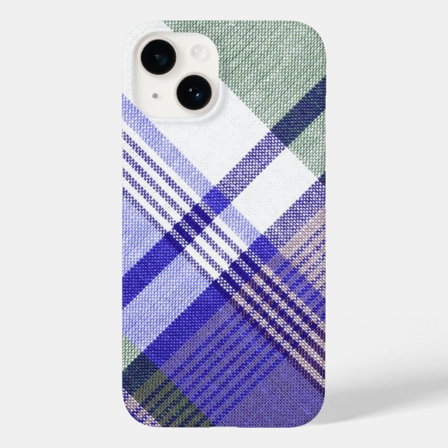 Blue Grey Tartan Plaid Case (Back)