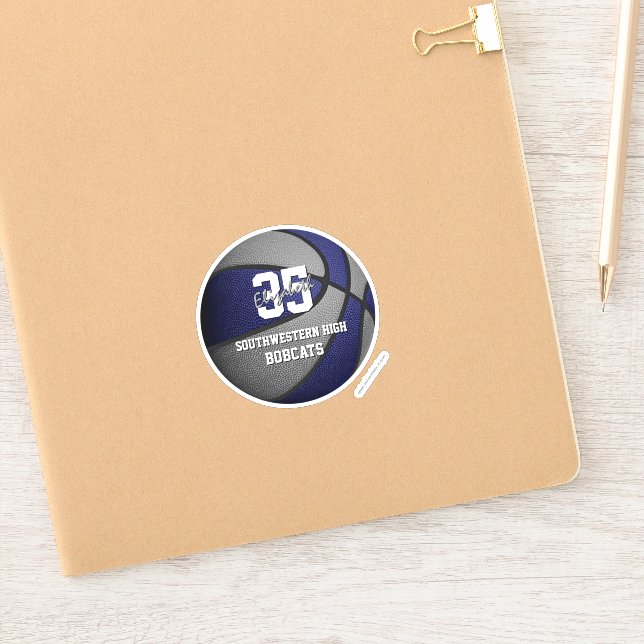 blue grey team colours girls boys basketball (Notebook)