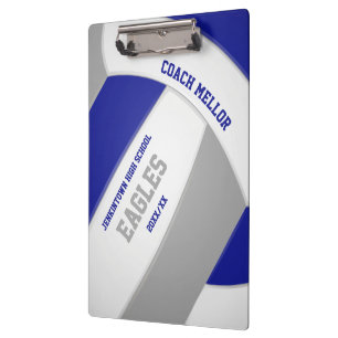blue grey team colours volleyball coach clipboard