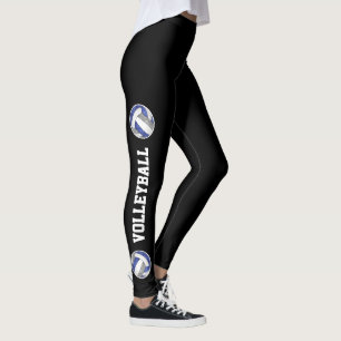 blue grey volleyballs team spirit girls leggings