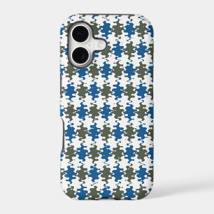 Blue Grey Wave Mosaic Pattern