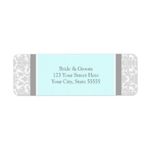 Blue Grey Wedding Custom Return Address Labels