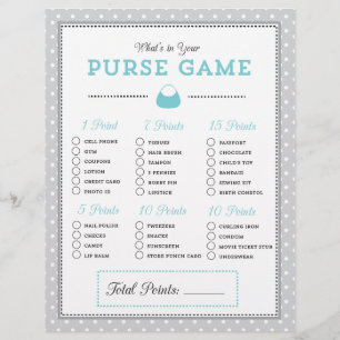 Blue & Grey What's in Your Purse? Game