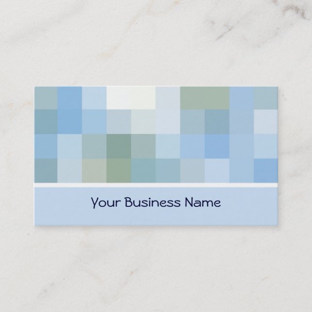 Blue, Grey, White Abstract Business Card (Front)