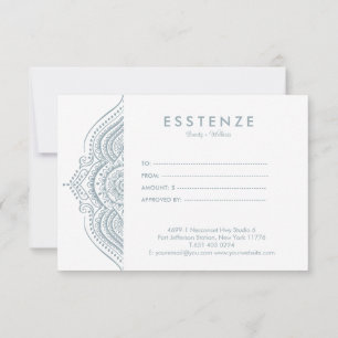 Blue-grey White Mandala Gift Certificate Design