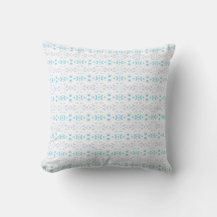 Blue Grey White Pastel Deco Pattern Baby Nursery Throw Pillow