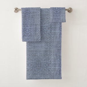 Blue grey wicker bath towel set