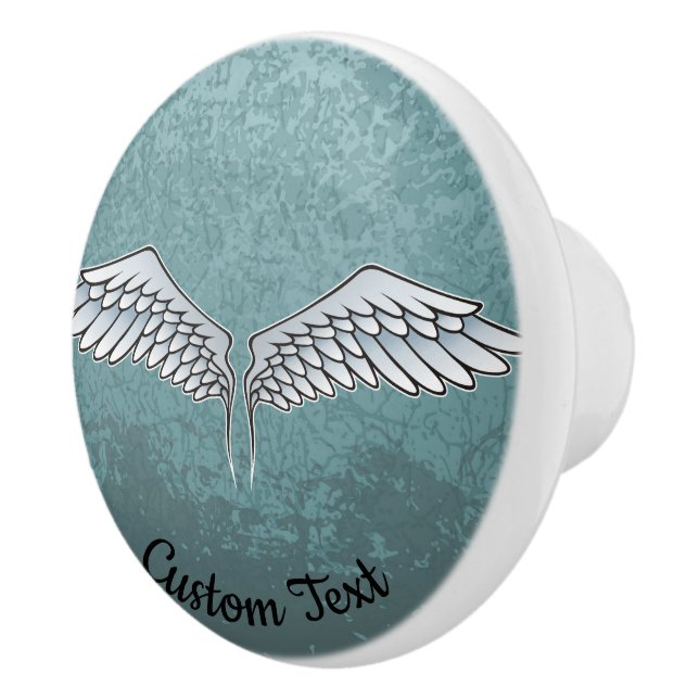 Blue-Grey Wings Ceramic Knob (Right)