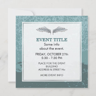 Blue-grey wings invitation