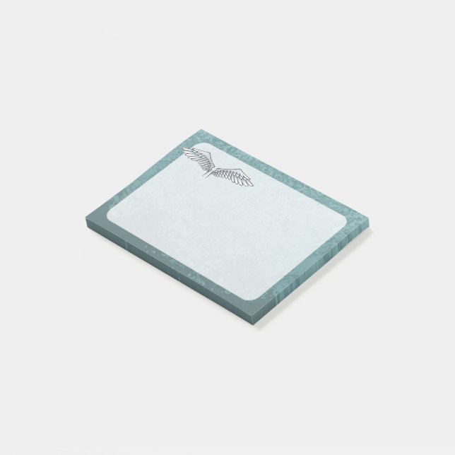 Blue-grey wings post-it notes (Angled)