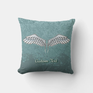 Blue-Grey Wings Throw Pillow
