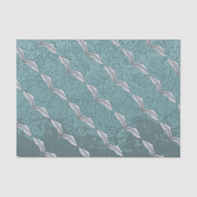 Blue-grey wings tissue paper (Front)