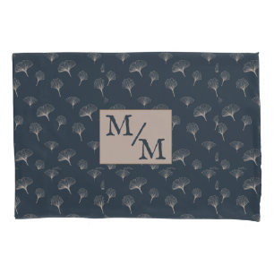 Blue Grey Wrought Iron Gingko Pillowcase