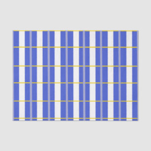 Blue, Grey, Yellow Check Tissue Paper