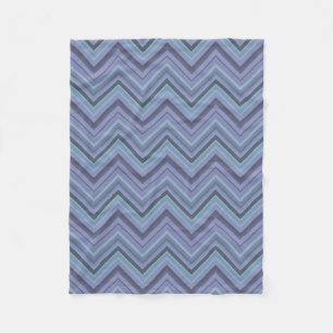 Blue-grey zigzag stripes fleece blanket