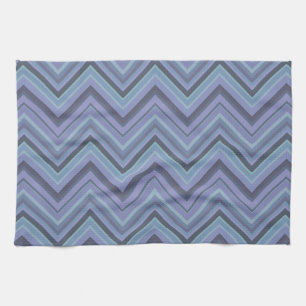 Blue-grey zigzag stripes kitchen towel