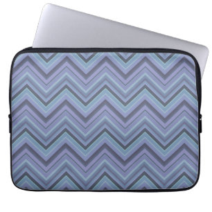 Blue-grey zigzag stripes laptop sleeve