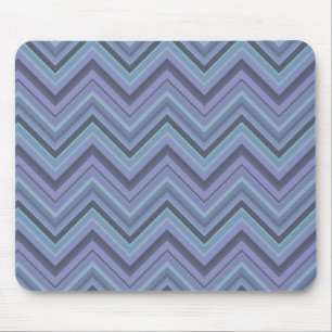 Blue-grey zigzag stripes mouse pad