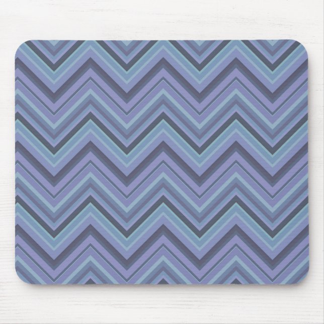Blue-grey zigzag stripes mouse pad (Front)