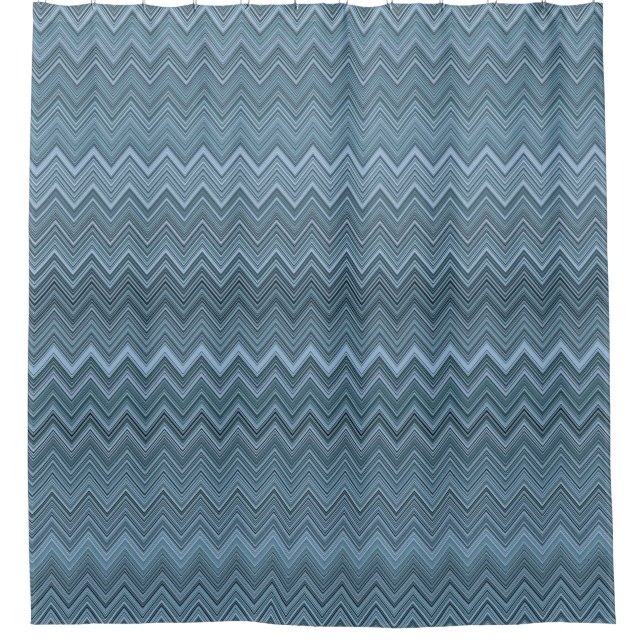 Blue Grey Zigzag Wavy Pattern (Front)