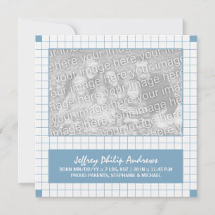 Blue Grid Photo Announcement