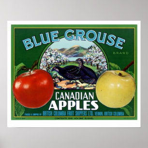 Blue Grouse Canadian Apples Poster