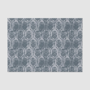 Blue Grunge Damask Tissue Paper