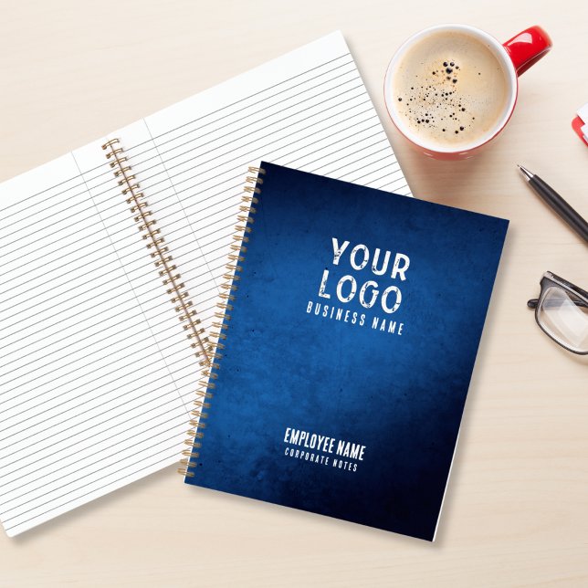 Blue Grunge Gradient Personalized Corporate Notes Notebook (Creator Uploaded)