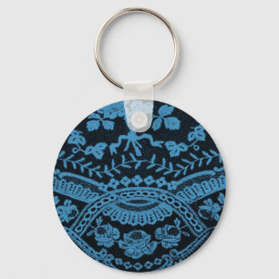 Blue Grunge Lace Keychain