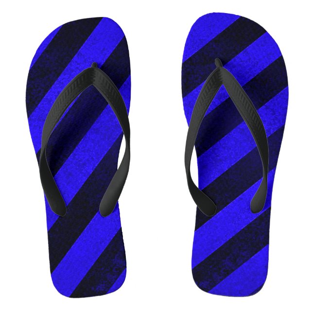 Blue Grunge Stripes Sandals (Footbed)
