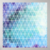 Blue Grungy Geometric Triangle Design
