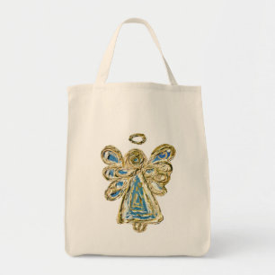 Blue Guardian Angel Art Custom Tote Bag