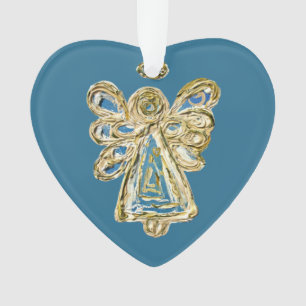 Blue Guardian Angel Art Holiday Pendentif Ornement
