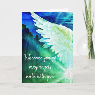 Blue Guardian Angel Card – Angels Walk With You