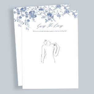 Blue Guess The Dress Bridal Shower Game Cards
