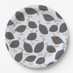Blue Guinea Hen Pattern Paper Plate
