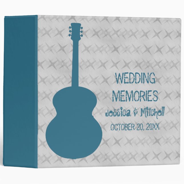Blue Guitar Grunge Wedding Binder (Front/Spine)