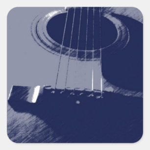 Blue Guitar Square Sticker