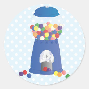 Blue Gumball Machine Classic Round Sticker